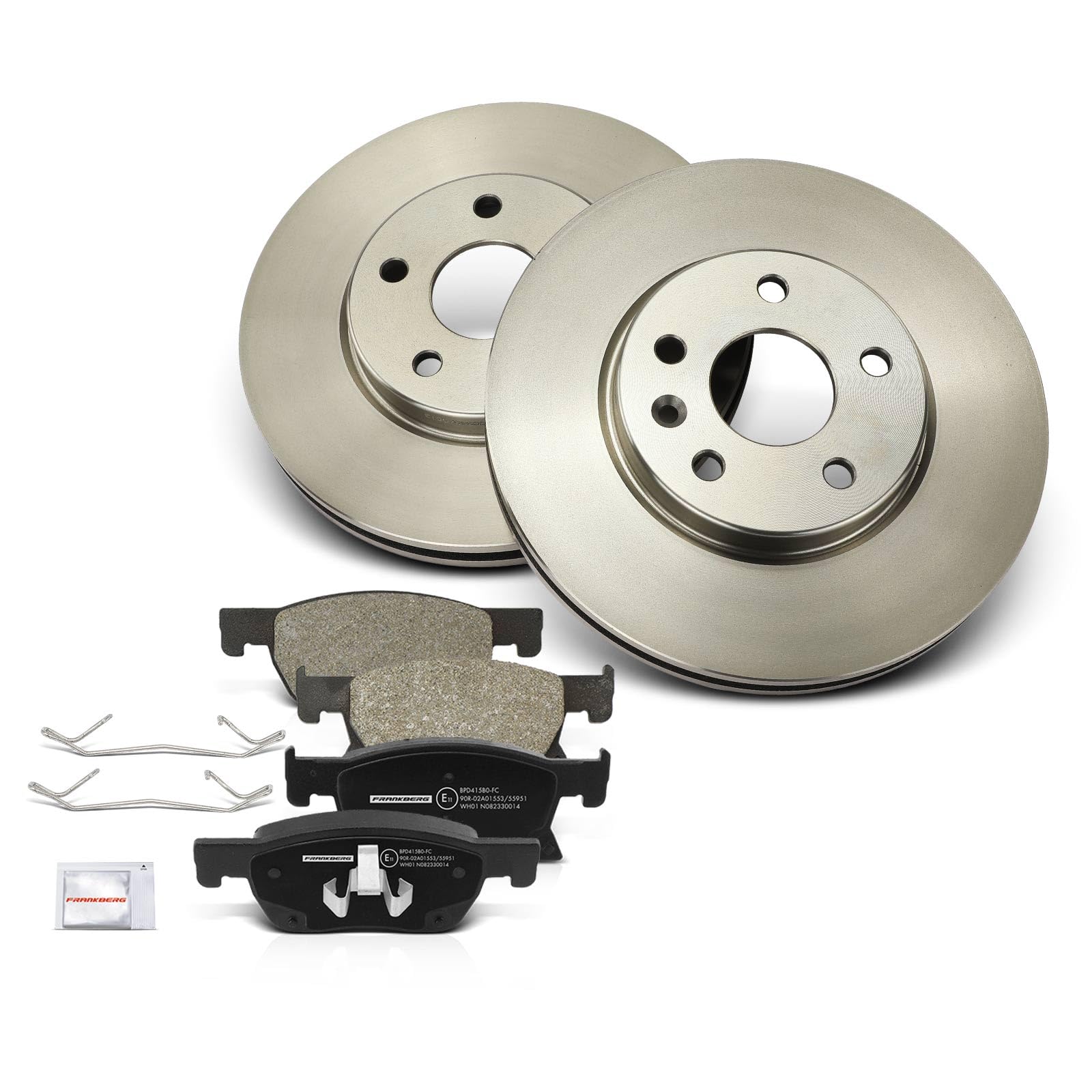 Frankberg 2x Bremsscheiben + 4x Bremsbeläge Vorne 13478300, 39103797 | Kompatibel mit Astra K Kasten/Kombi, Astra K Kasten/Hatchback, Astra K B16, Astra K Sports Tourer B16