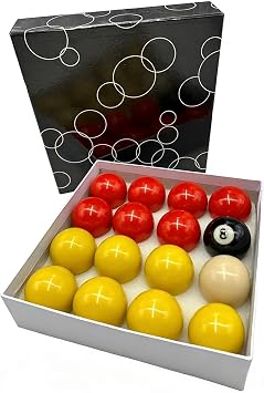 Pool Balls Set,Pool Table Ball,RED & YELLOW 2" UK Competition Set,2 ,2-1/16 , 2-1/4 Multi-size Pool Billiards Set