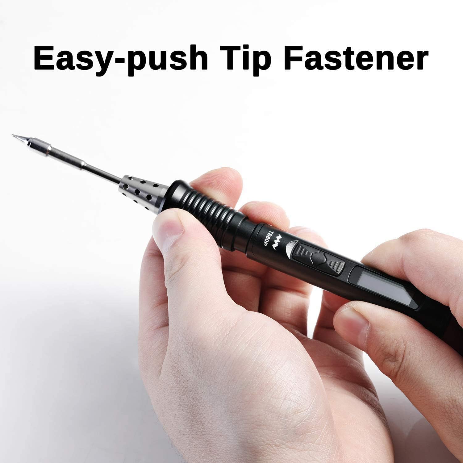SainSmart Upgraded TS80P Portable Soldering Iron with Adjustable Temperature, Auto Sleep Mode, Fast Internal Heating, OLED Display, with TS-B02 Tip