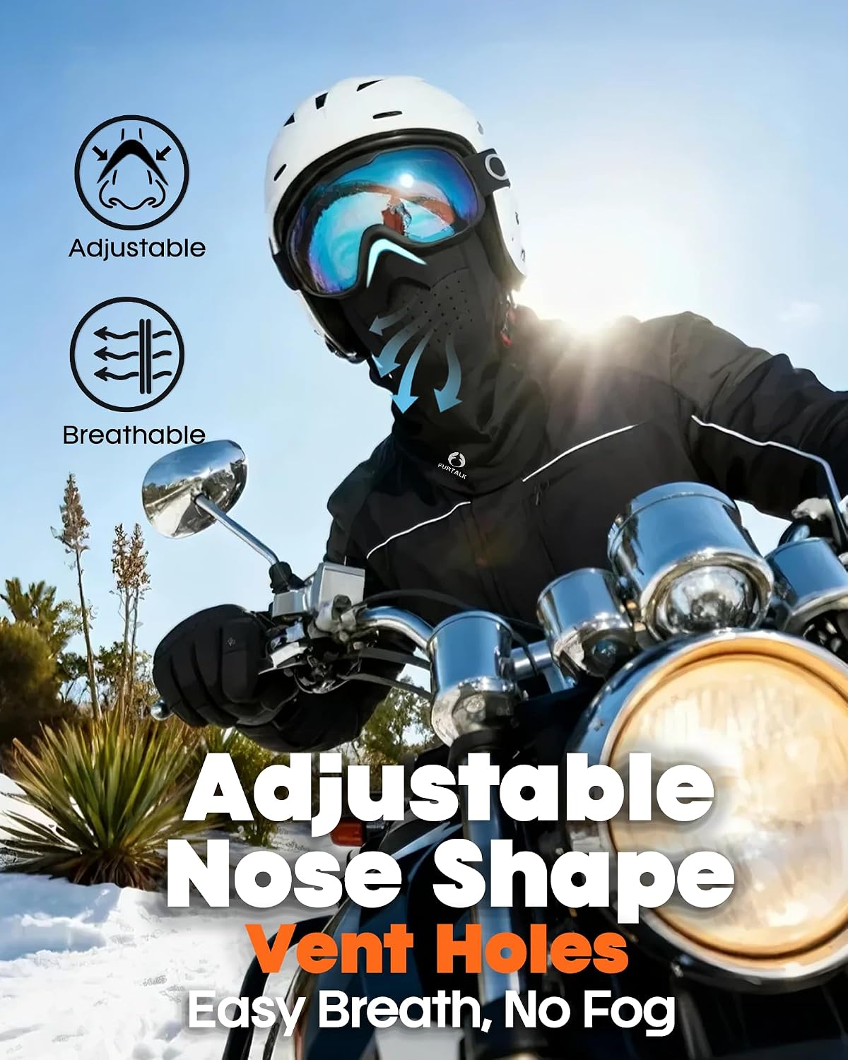 FURTALK Cold Weather Balaclava Windproof Fleece Lined Ski Face Mask Motorcycle Neck Warmer Winter Gear for Men Women