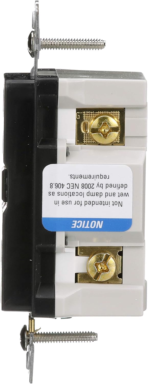 Eaton GFCI Self-Test 15A -125V Tamper Resistant Duplex Receptacle with Standard Size Wallplate, Black