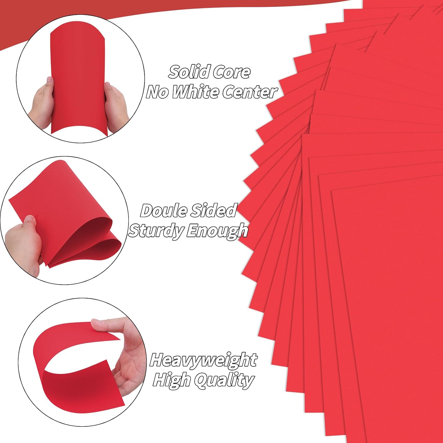 100 Sheets Red Card Stock 8.5 x 11in,250GSM 92lb Red Cardstock Card Stock Construction Paper,Heavy Weight Printer Paper for Invitations, Stationery Printing, Scrapbooking,Crafts, DIY Cards