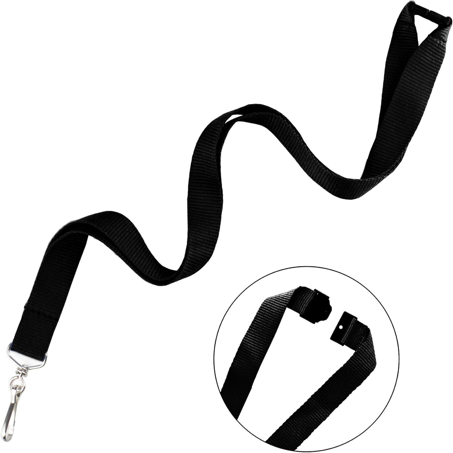 12 Pack Breakaway Lanyards for ID Badge Holder, Durable Neck Straps for Schools, Office, Cruise, Black - Image 2