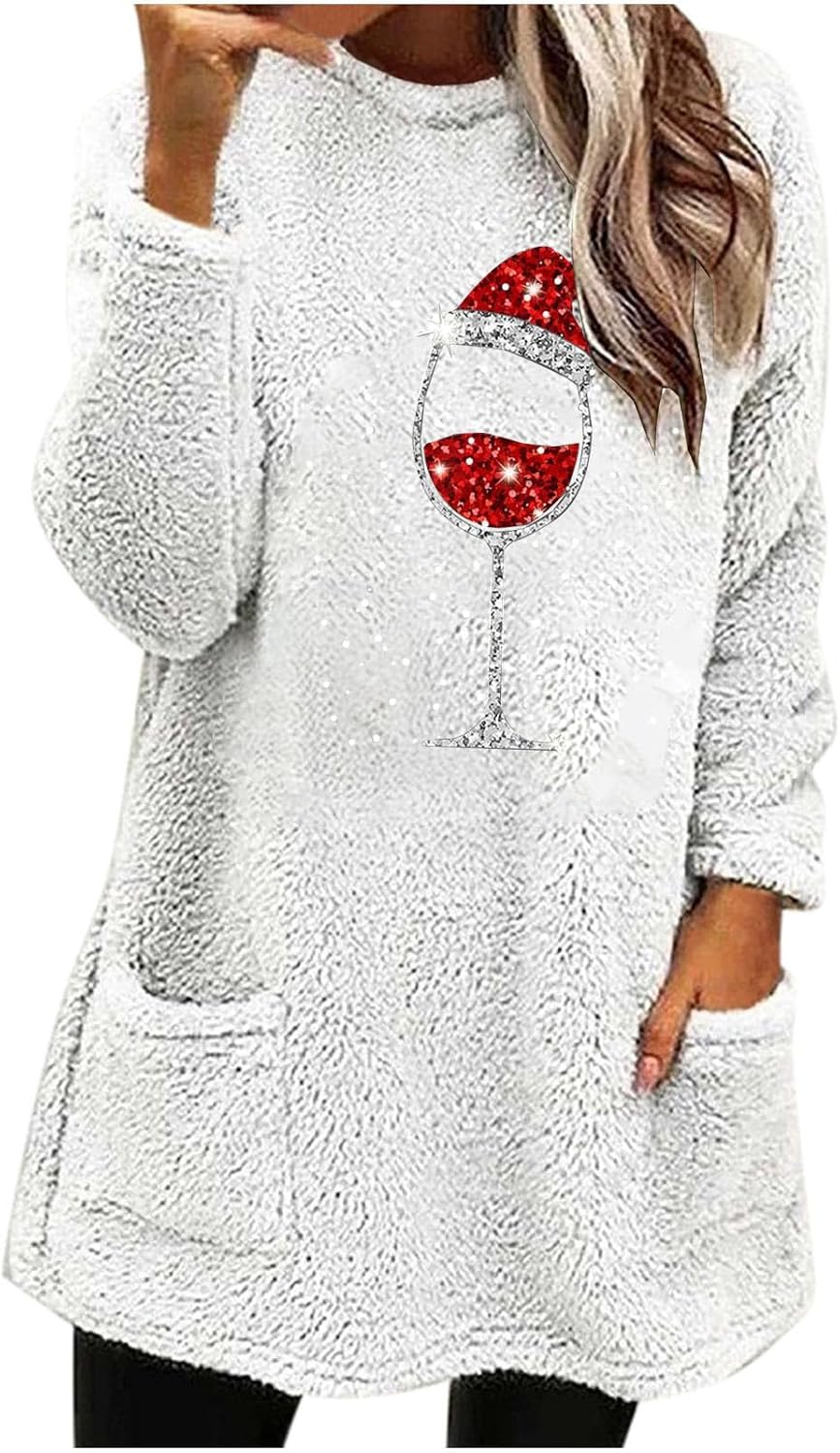 Yihaojia Womens Zipper Neck Sweater with Pockets Warm Fuzzy Sweatshirt Fleece Winter Warm Blouse Loungewear