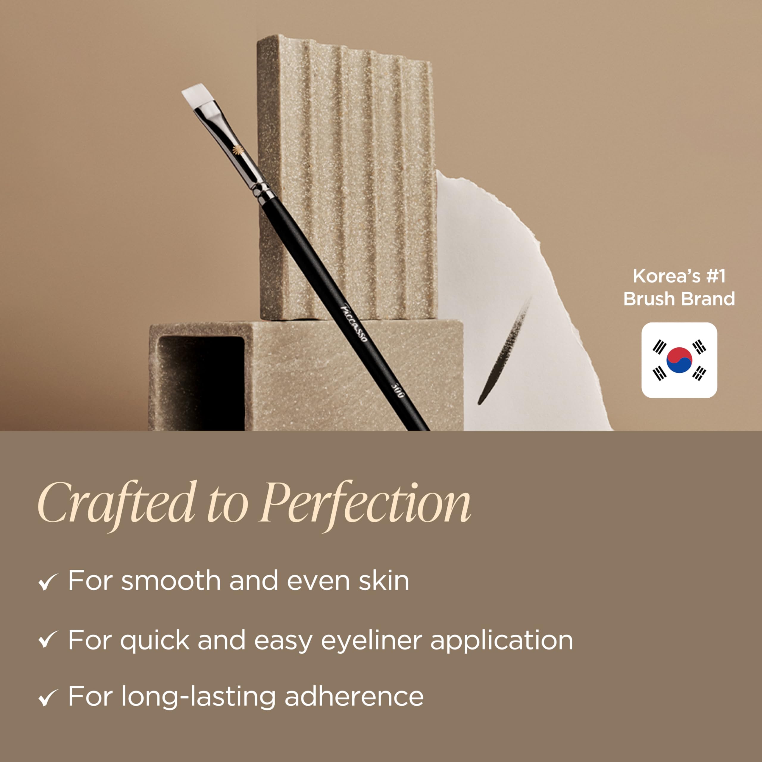 Piccasso 300 Eyeliner & Concealer Pinsel - Abgewinkelter Eyeliner-Pinsel für präzise Linien und Punktabdeckung, Dual-Use Augen-Make-up-Pinsel für Eyeliner und Concealer, perfekt für Augen Make-up