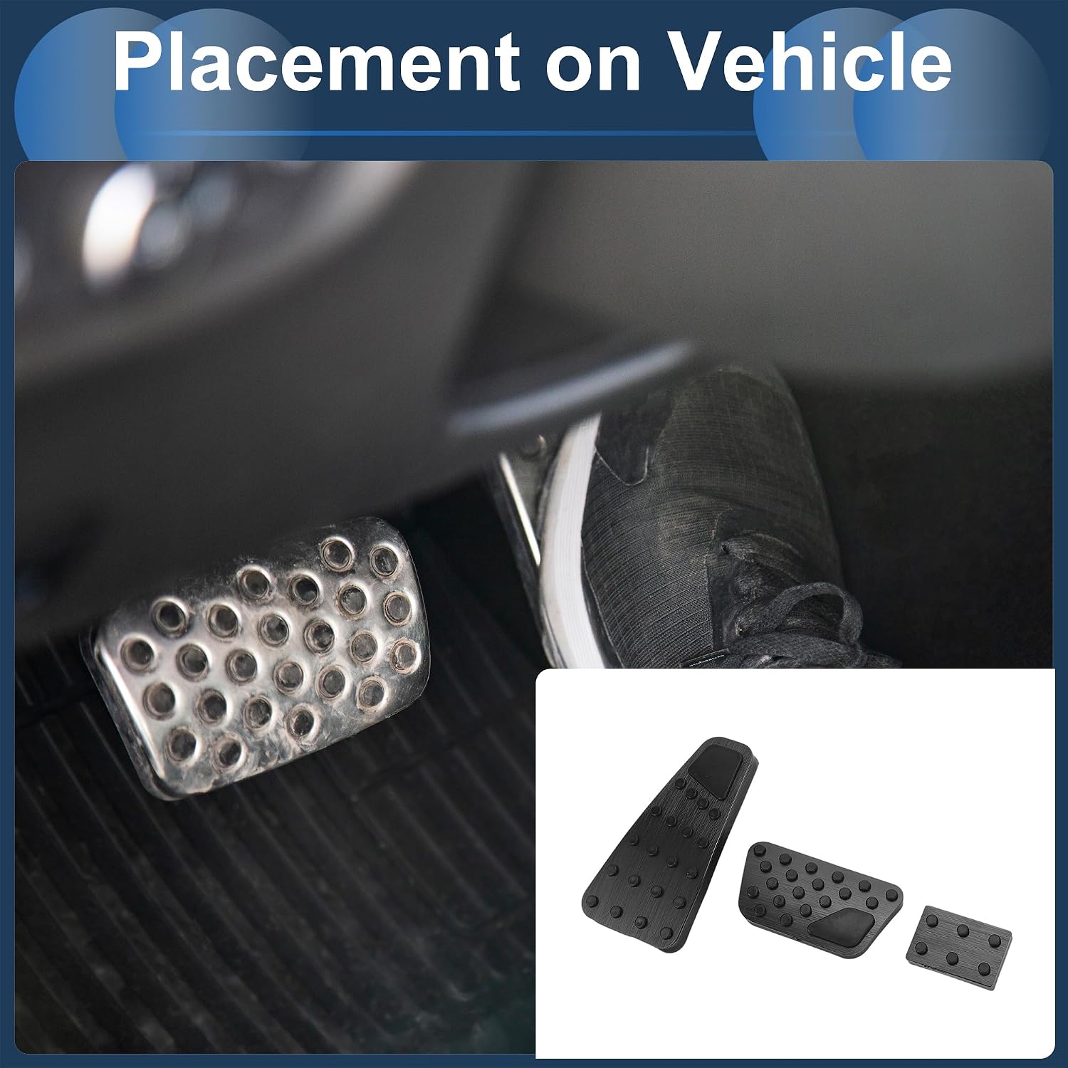 1 Set Automatic Foot Pedal Pads Foot Accelerator Pedal Covers for Dodge for RAM 1500 2010-2018 Aluminum Alloy Black