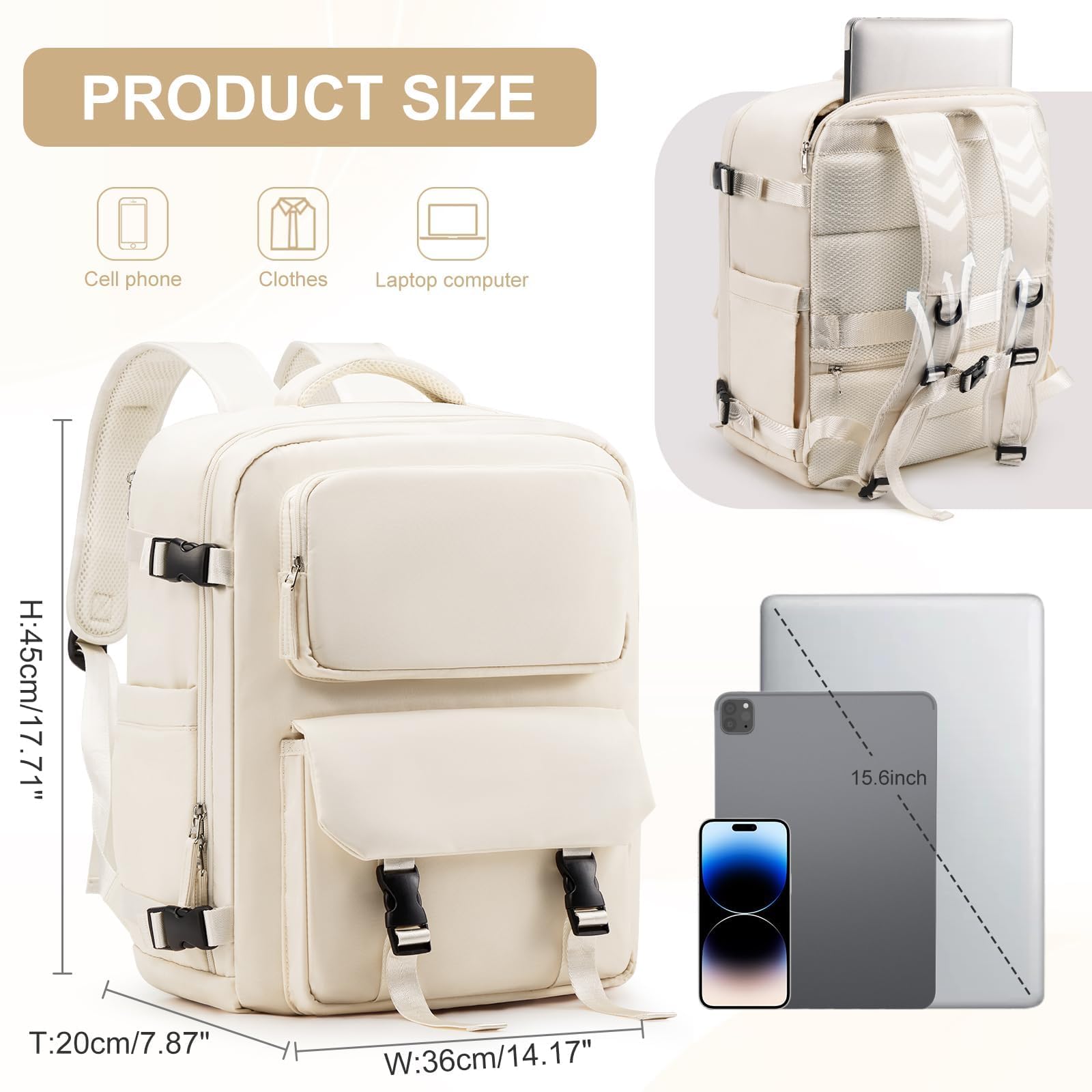 SZLX Zaino da viaggio grande da donna da viaggio zaino da escursionismo sportivo da esterno impermeabile zaino da scuola casual laptop da 14 pollici con porta di ricarica USB scomparto per scarpe