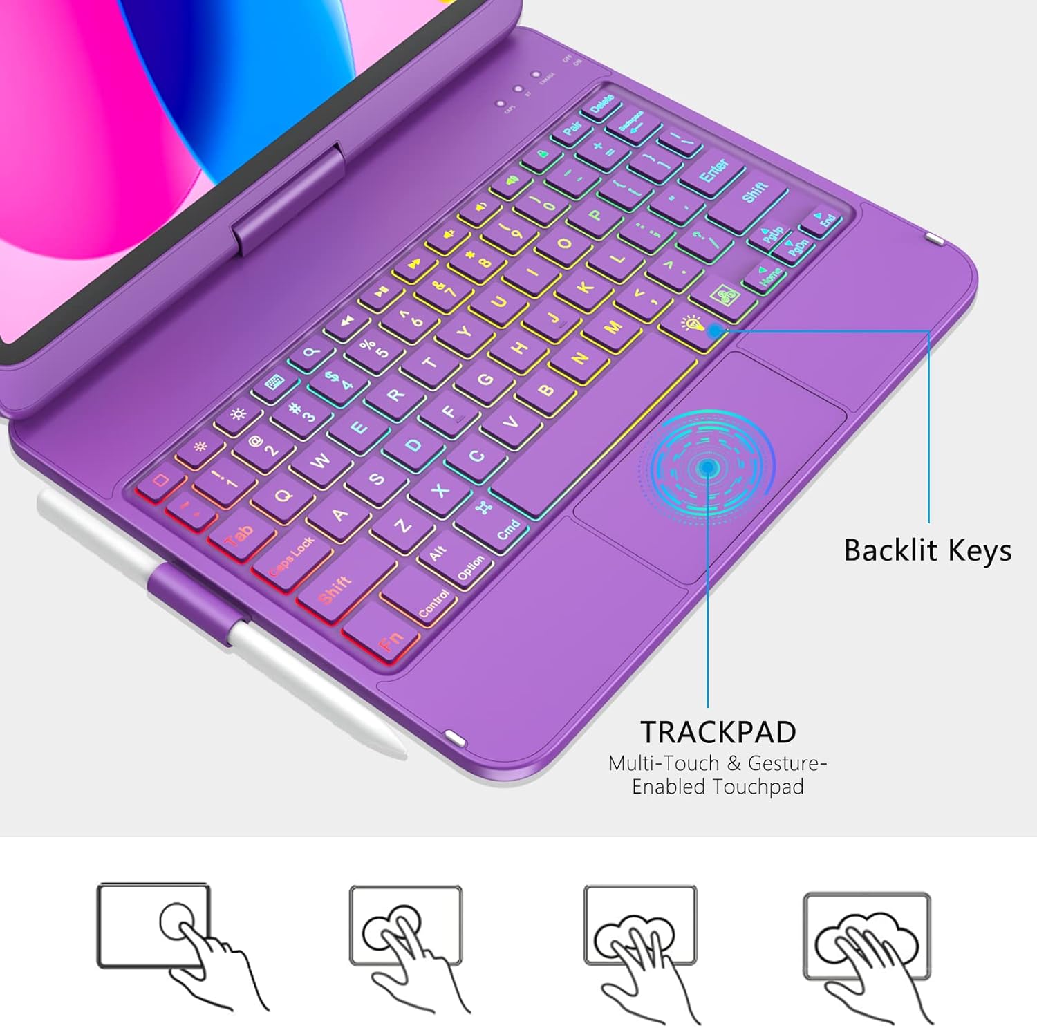Touchpad Keyboard Case for iPad 10th Generation Myanmar Ubuy
