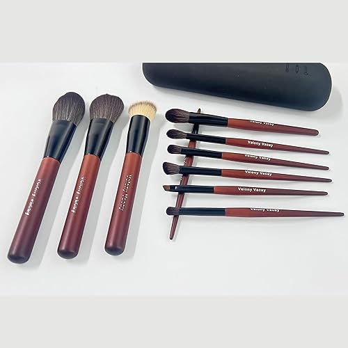 Miniatura 9 de Juego de brochas de maquillaje, 10 brochas de maquillaje profesionales, base de polvo sintético de alta calidad, sombra de ojos, resalte, mezcla de