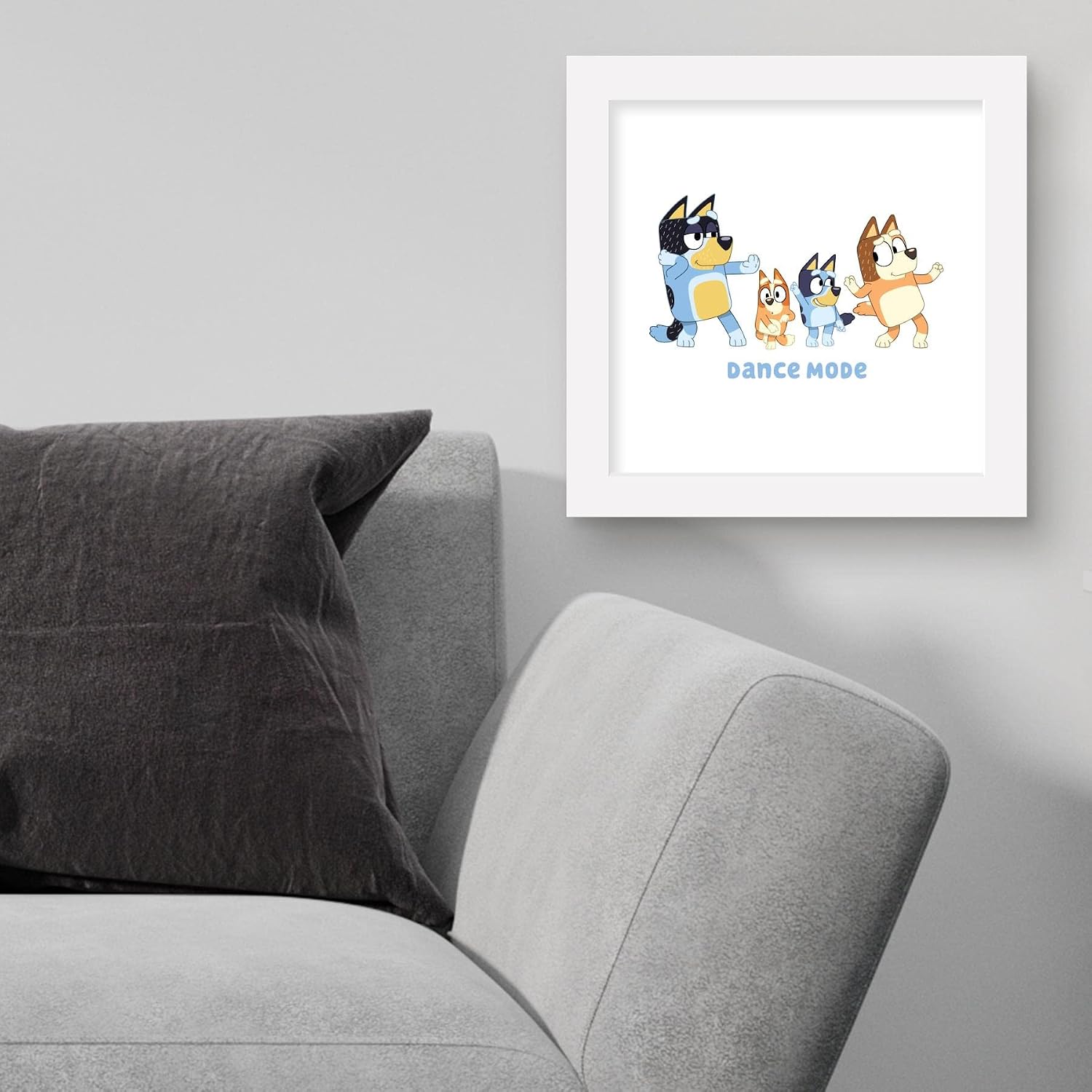 Gallery Pops Bluey - Dance Mode Wall Art, White Framed Version, 12" x 12" Gallery Pops Wall Art