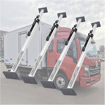 4 Pack Ratcheting Cargo Bar Set - 107.5 Heavy-Duty Non-Slip Truck Bed Divider for Pickup, SUV, Reefer & Semi Trailers - Secure Your Load with Durable Cargo Poles