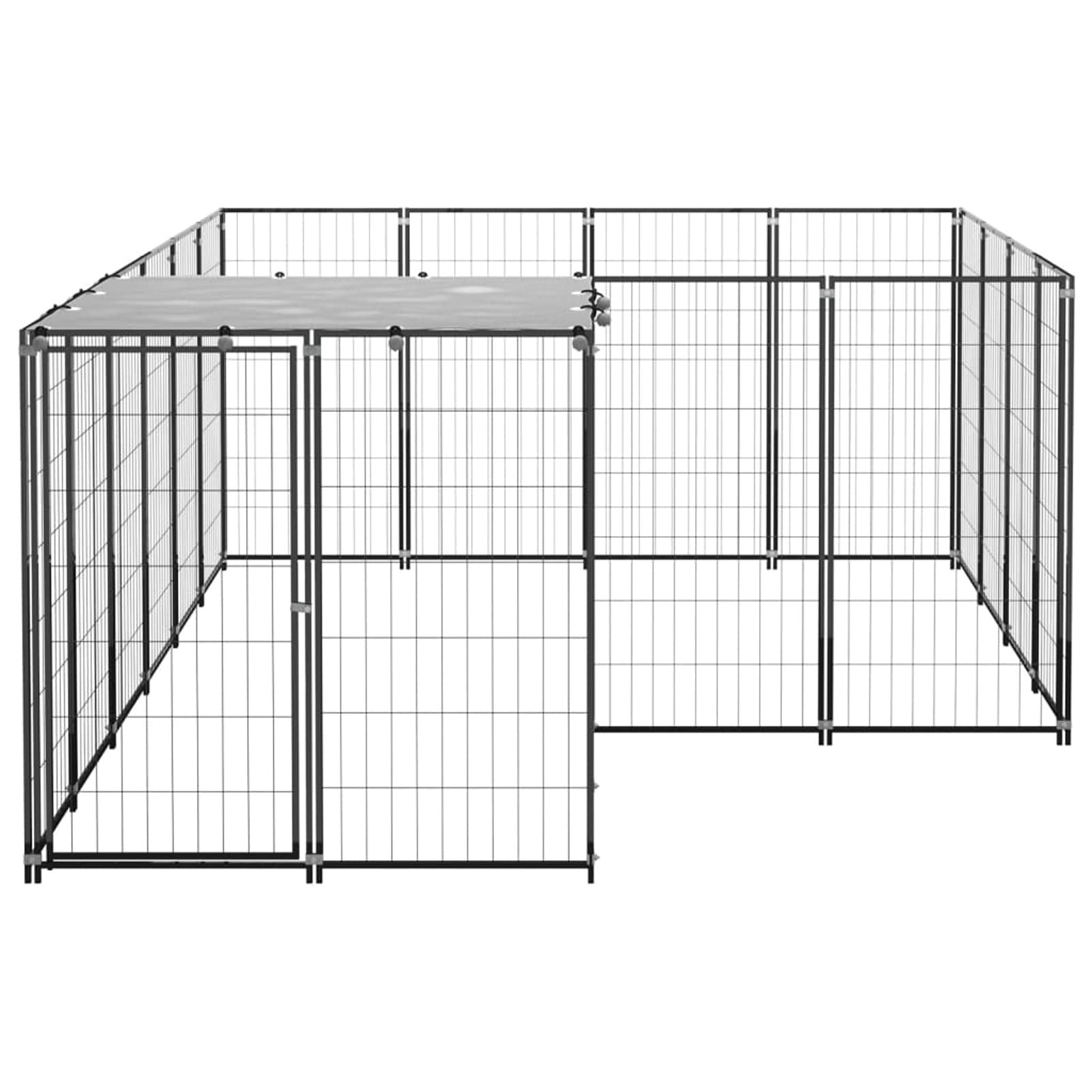 Homgoday Czarna klatka dla psa 6,05 m² stalowa klatka dla psa wewnętrzna klatka dla psa Kennel dla psów klatki dla psów klatki dla psów ogrodzenie dla psa na zewnątrz model 3082205