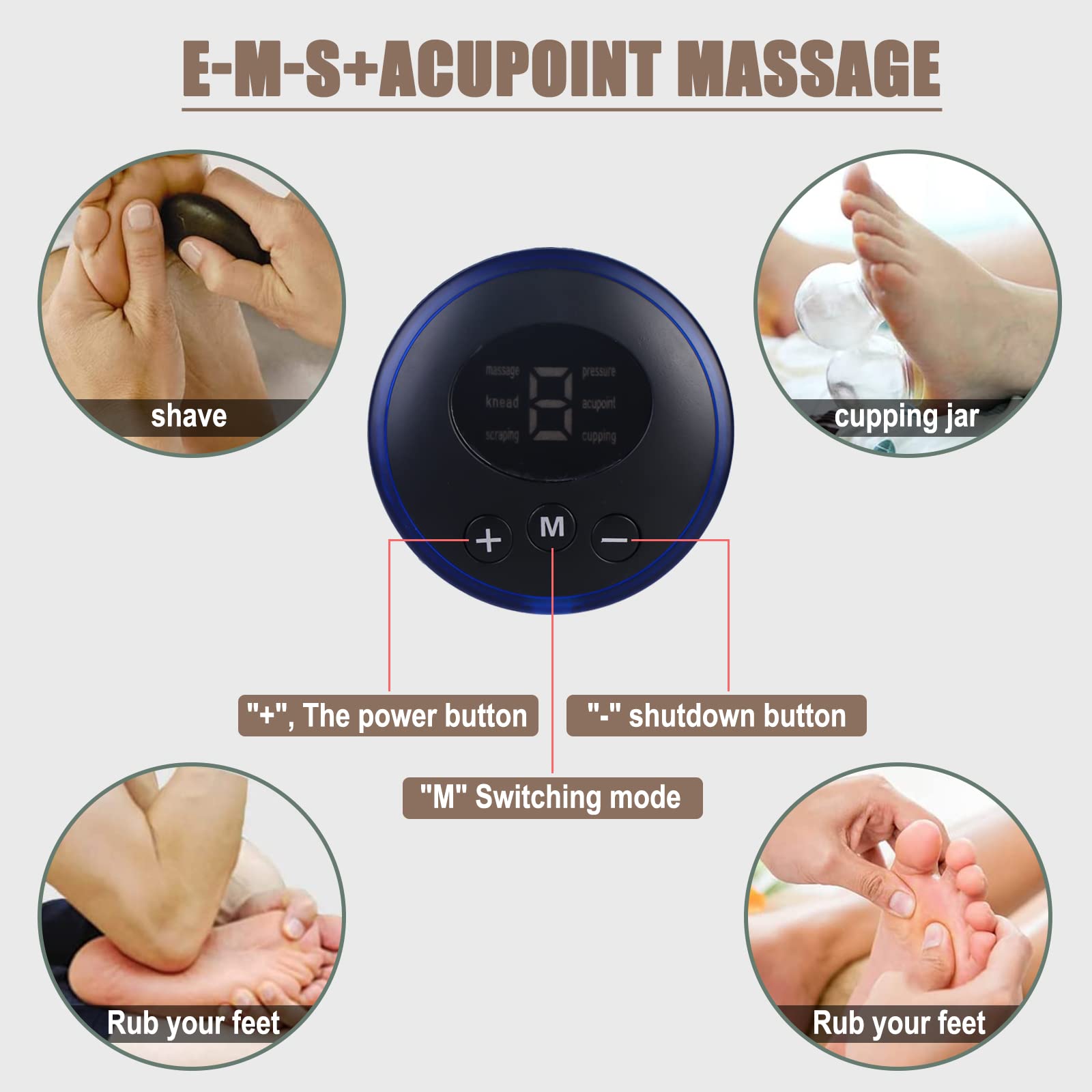 YIDM Feet Acupoint Massage Pad Foot Folding Feet Acupoint Massage Pad Portable USB Foot