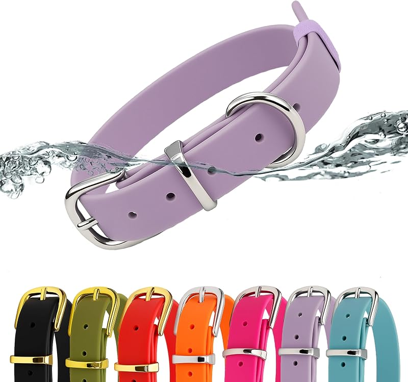 Coleira para Cães Impermeável de Nylon Revestido com Fivela Metálica Petty Perry Purple S
