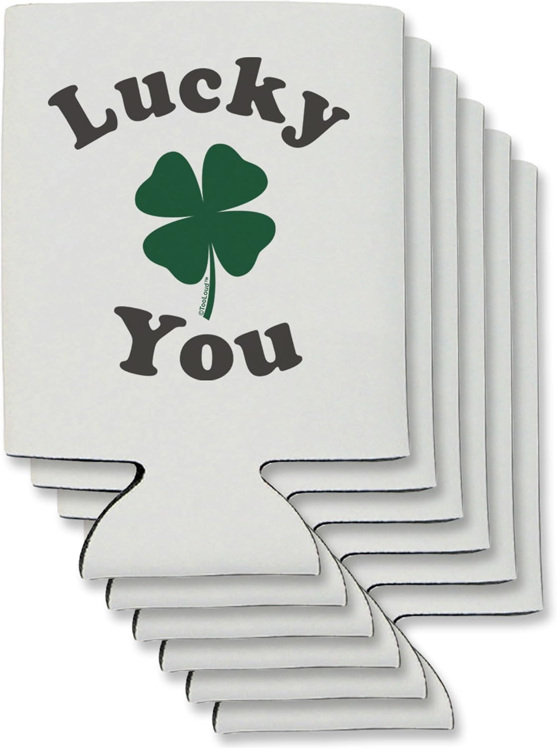 TooLoud Lucky You 4 Leaf Clover Can/Bottle Insulator Coolers - 6 Pieces