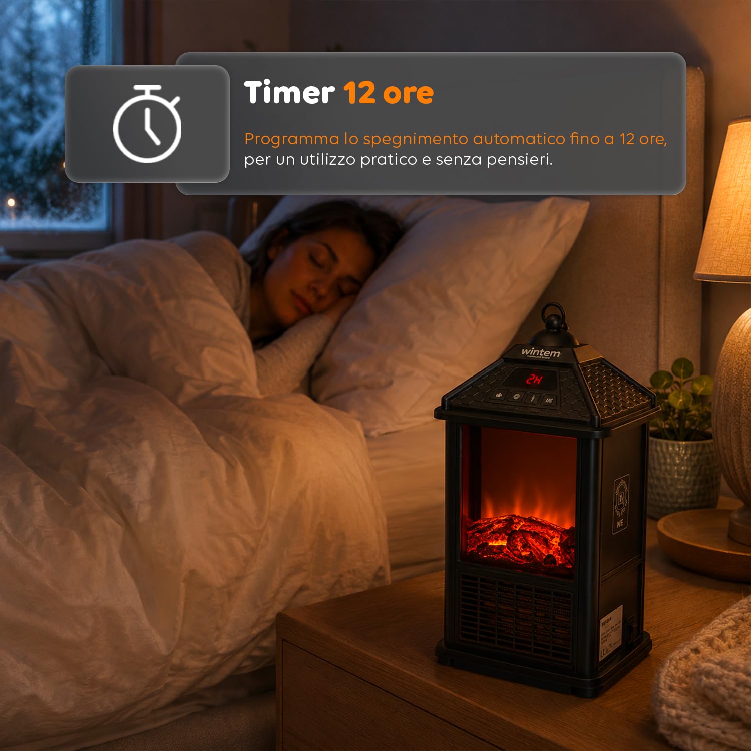 Avilia Caminetto Elettrico da Tavolo con Telecomando 1000W - Timer Programmabile Fino a 12 ore e Controllo da Remoto - Design Elegante e Versatile Grazie alle sue Dimensioni 32x18,5x18,5cm