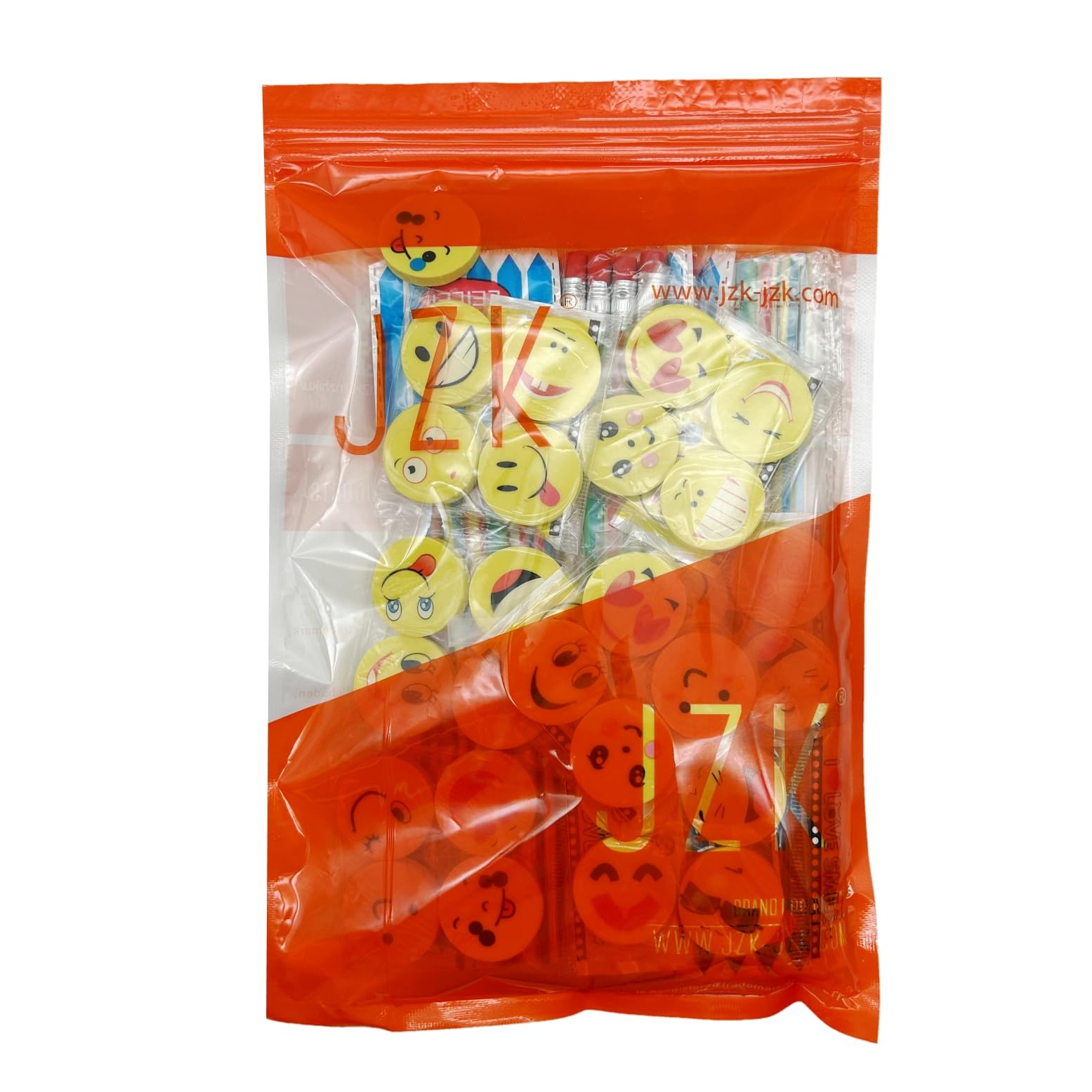 JZK Set di 60 matite e gomme, 30 matite morbide + 30 gomme emoji, set riempitivi per feste di compleanno, regali per bambini