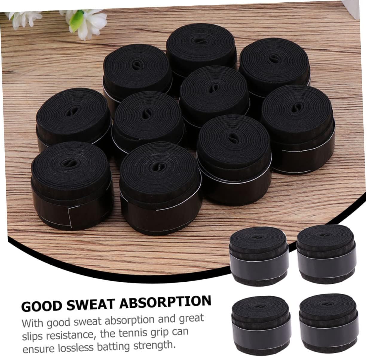 Didiseaon 36pcs Tennis Racket Grip Tape Replacement Absorbent Overgrip for Dry Grip Squash Pickleball Badminton Rackets