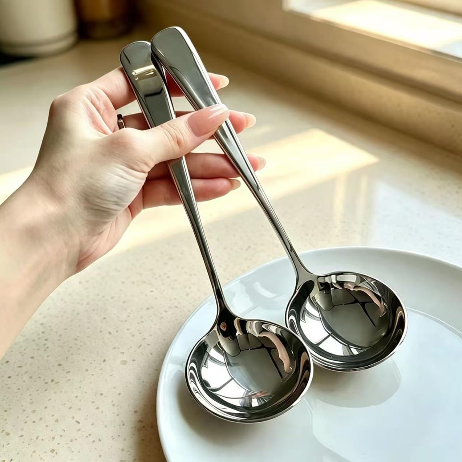 Small Ladle, 304 Stainless Steel Small Gravy Soup Serving Ladle