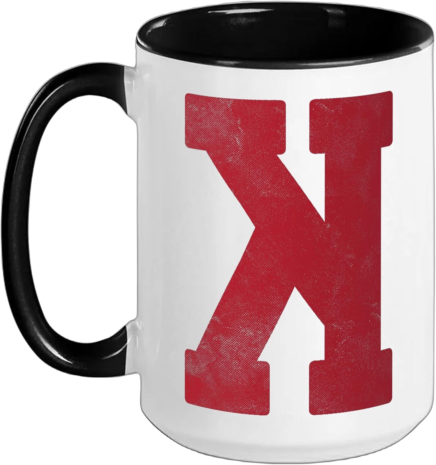 Cool Backward K Strikeout Looking Baseball Ceramic Mug, Black/White, 15oz