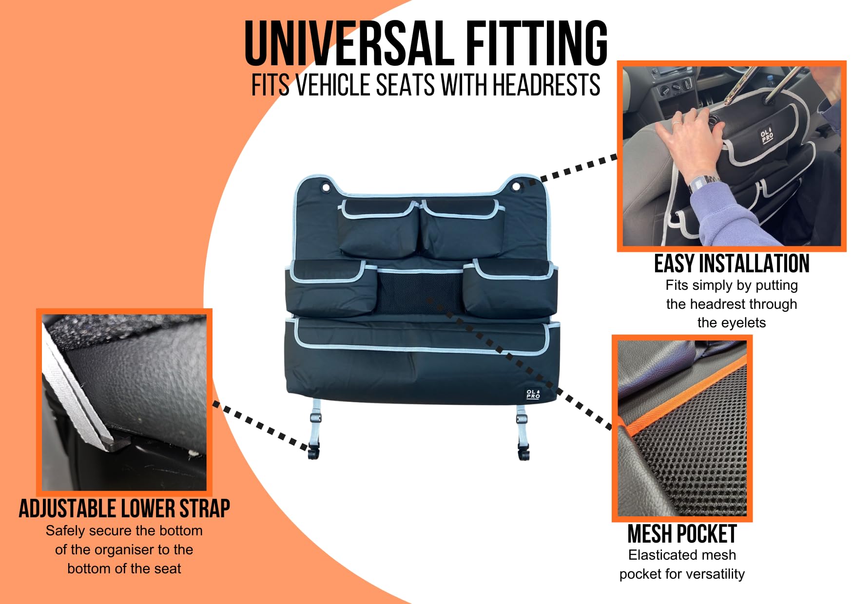 JSFZM Car Seat Organiser Car Seat Organiser For