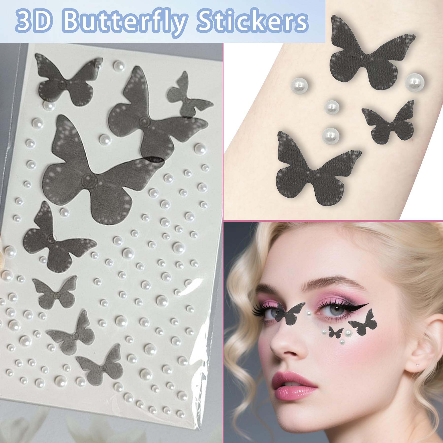 YeahBoom Children's fairy wings, butterfly wings with elf ears, fairy headband and star fairy wands, butterfly wings - Image 4