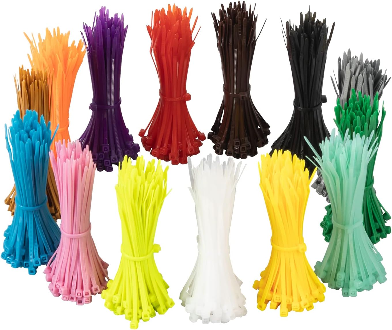 XINGO 1400 PCS Colored Zip Ties 4 Inch, Multicolor Zip Ties, Mix Packed 14 Color Plastic Wire Ties Assortment for Home Office Garden Garage and Workshop