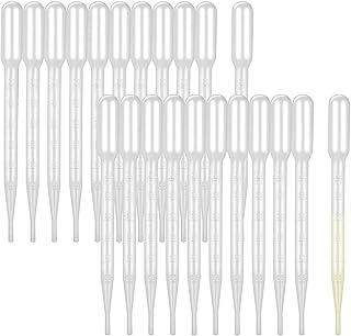 DIYASY 25 Pcs 3ML Plastic Transfer Pipettes,Disposable Graduated Pipettes Eye Dropper for Lab Science Multi- Purpose and Makeup Tool.