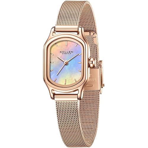 SOLLEN Watches for Women Rose Gold Ladies Quartz Wristwatch Dainty Women's Wrist Watches Fashion Waterproof Small Wrist Gifts for Women, Tool Included