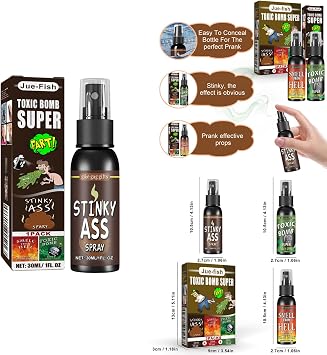 TTAO 30ml Liquid Fart Stink Spray to Go Extra Strong Fart Bomb Smell for Hilarious Gags & Pranks Funny Stuff Ass One Size