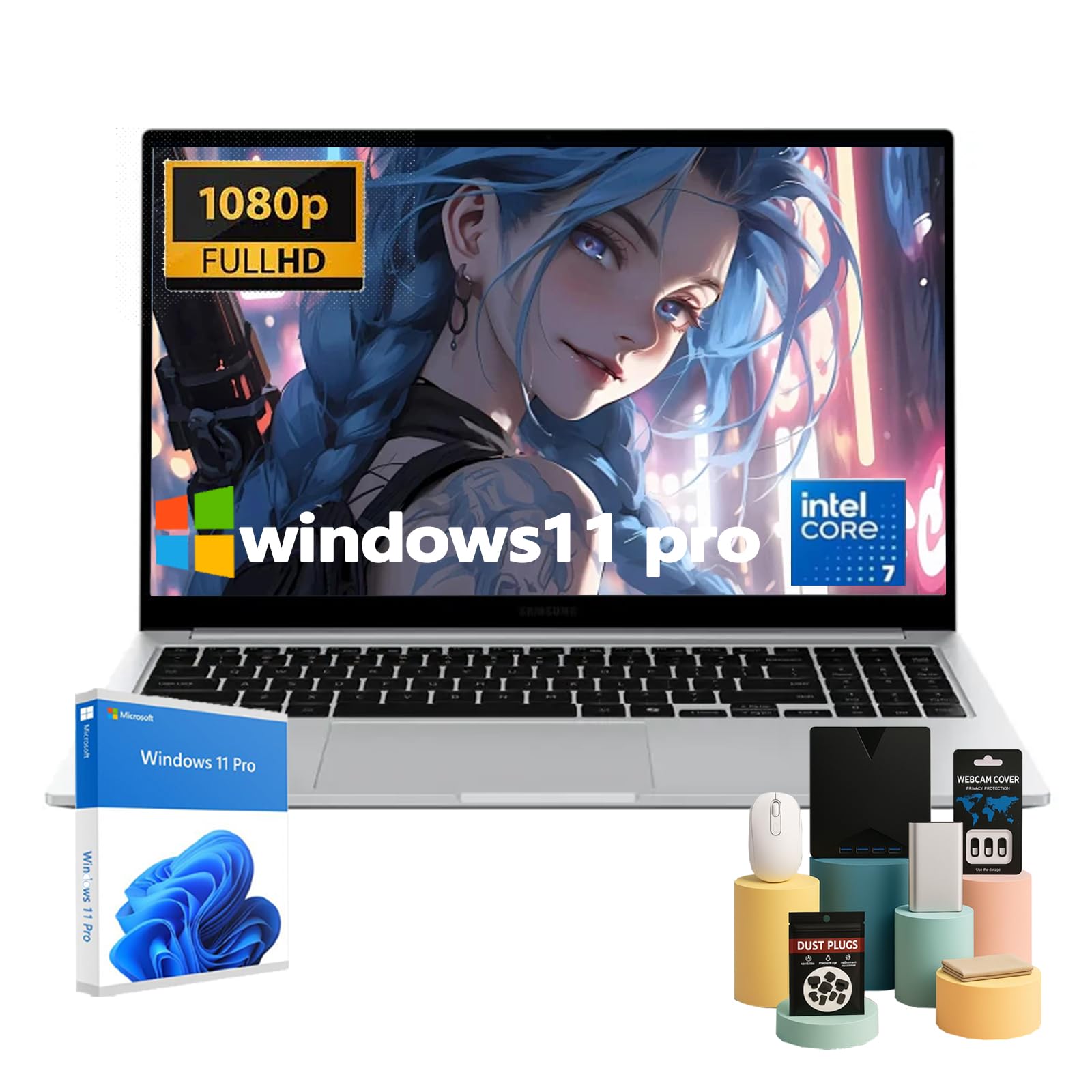 Galaxy Book4 Business Laptop - 15.6" FHD Display(1920 x 1080) | External DVD Drive | Intel 10-Core 7-150U | AI Copilot | Backlit KB | Fingerprint Reader | Win 11 Pro | 16GB RAM | 1TB SSD