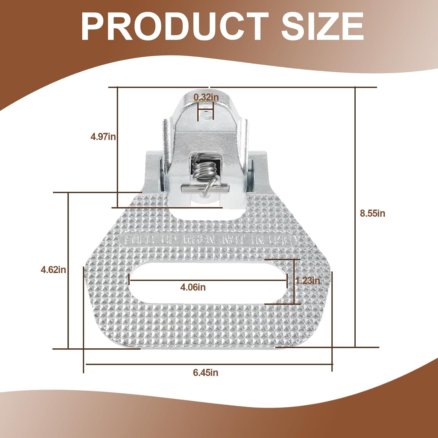 YMT 52365862 Folding Safety Step, Heavy Duty Folding Truck Step Fits Trucks, Boat Trailers, Campers, RVs, Multi-Purpose, Anti-Slip Folding Foot/Grab Step