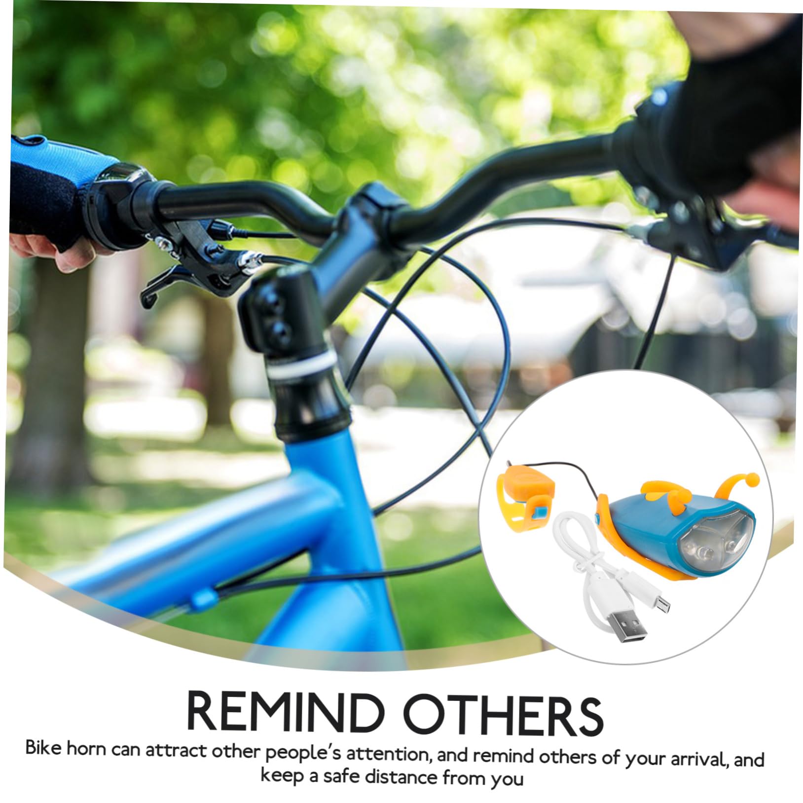 KICHOUSE Bike Headlight Horn USB Charging Bee Designed Front Light for Easy to Install Bright Low Power Consumption for Boys Cycling Safety