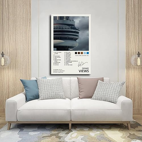 Miniatura 5 de YGULC Drake - Póster con diseño de vistas, diseño de álbum de música, edición limitada, póster de lienzo para decoración de pared, pintura para sala