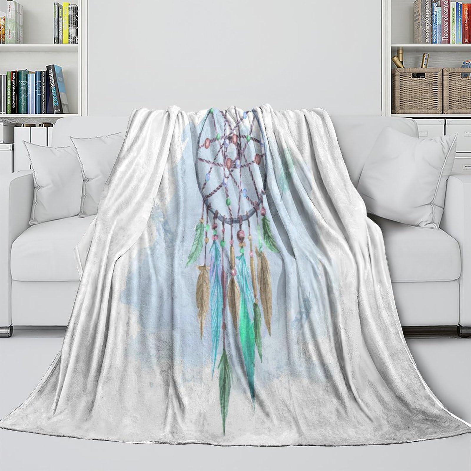 3D Druck Traumfänger Decke Mikrofaser Wohndeko Traumfänger Sofadecke Flauschig Warm für Schlafzimmer 80×90(200x230cm)