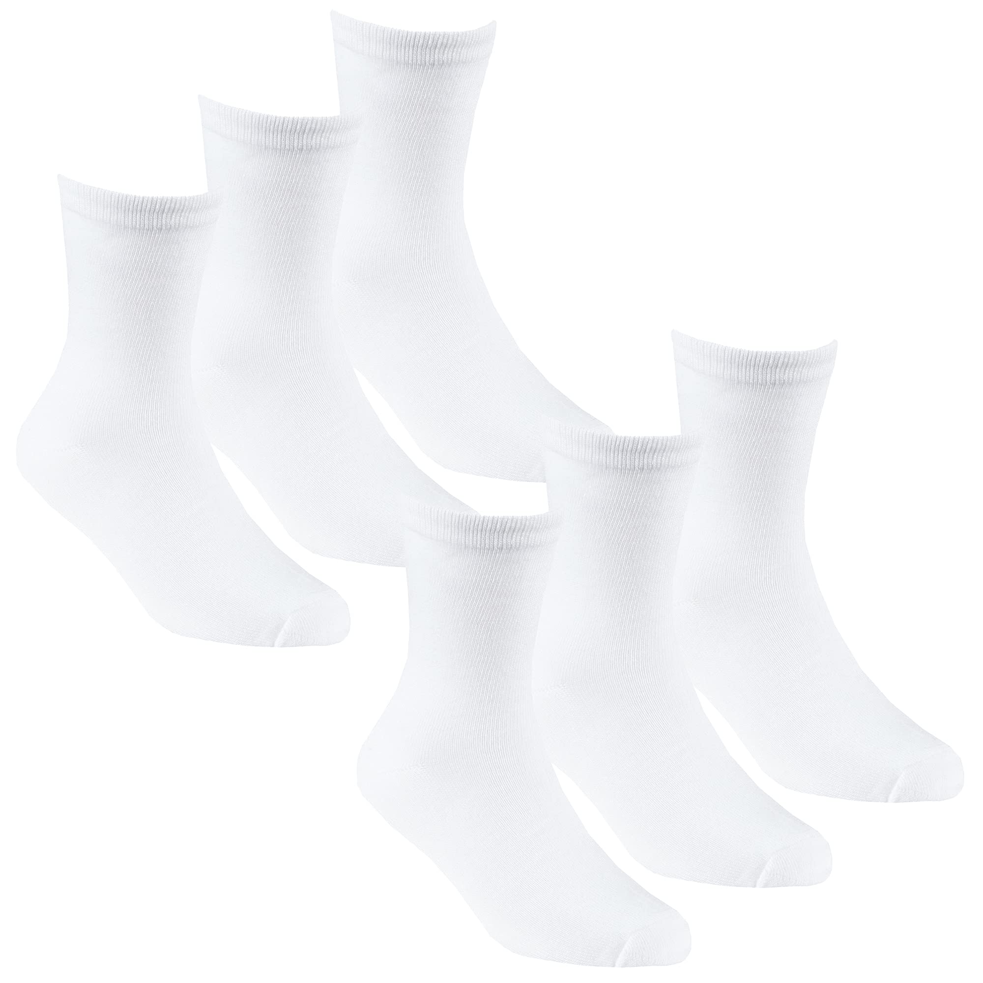 Undercover Unisex Kids 6 Pairs - White 6 Pairs Kids School Ankle Socks White 9-12