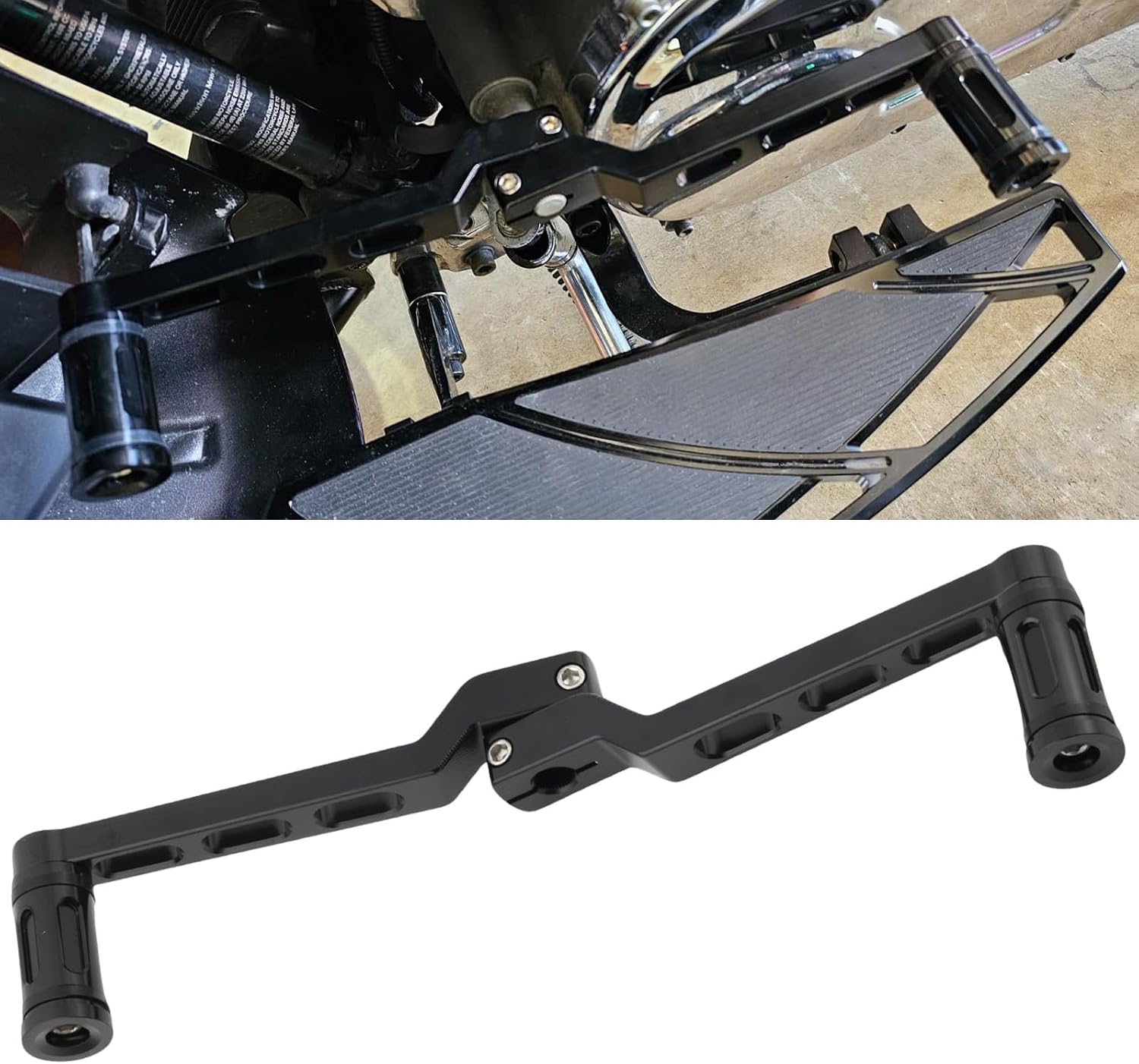 Heel Toe Shift Lever Brake Pedal Shift Peg for Harley Davidson Softail 1986-Later, Touring 1988-Later, Road Glide, Street Glide, Road King, Electra Glide, Tri Glide Trikes 2008-Later Black