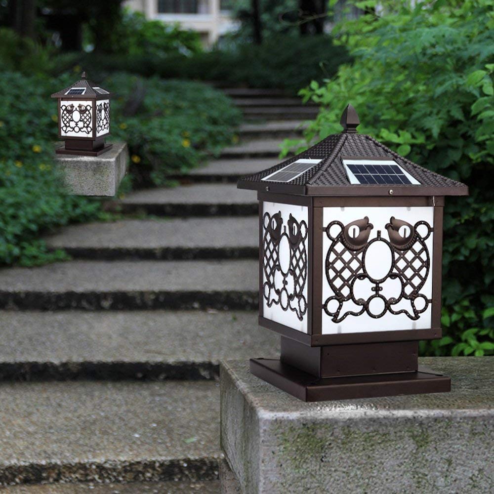 Lampada da Giardino retrò Vintage Antica, Luce Solare per Porta, Lampada da Tavolo per Esterni, Lanterna a LED in Acrilico per Patio, Balcone, Prato, Giardino, impermeab,