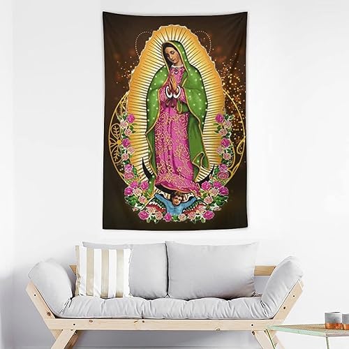 Miniatura 3 de Tapiz de pesebre de Navidad, pesebre, Jesús, Virgen María, Nuestra Señora de Guadalupe, tapiz para colgar en la pared, religión cristiana, arte de
