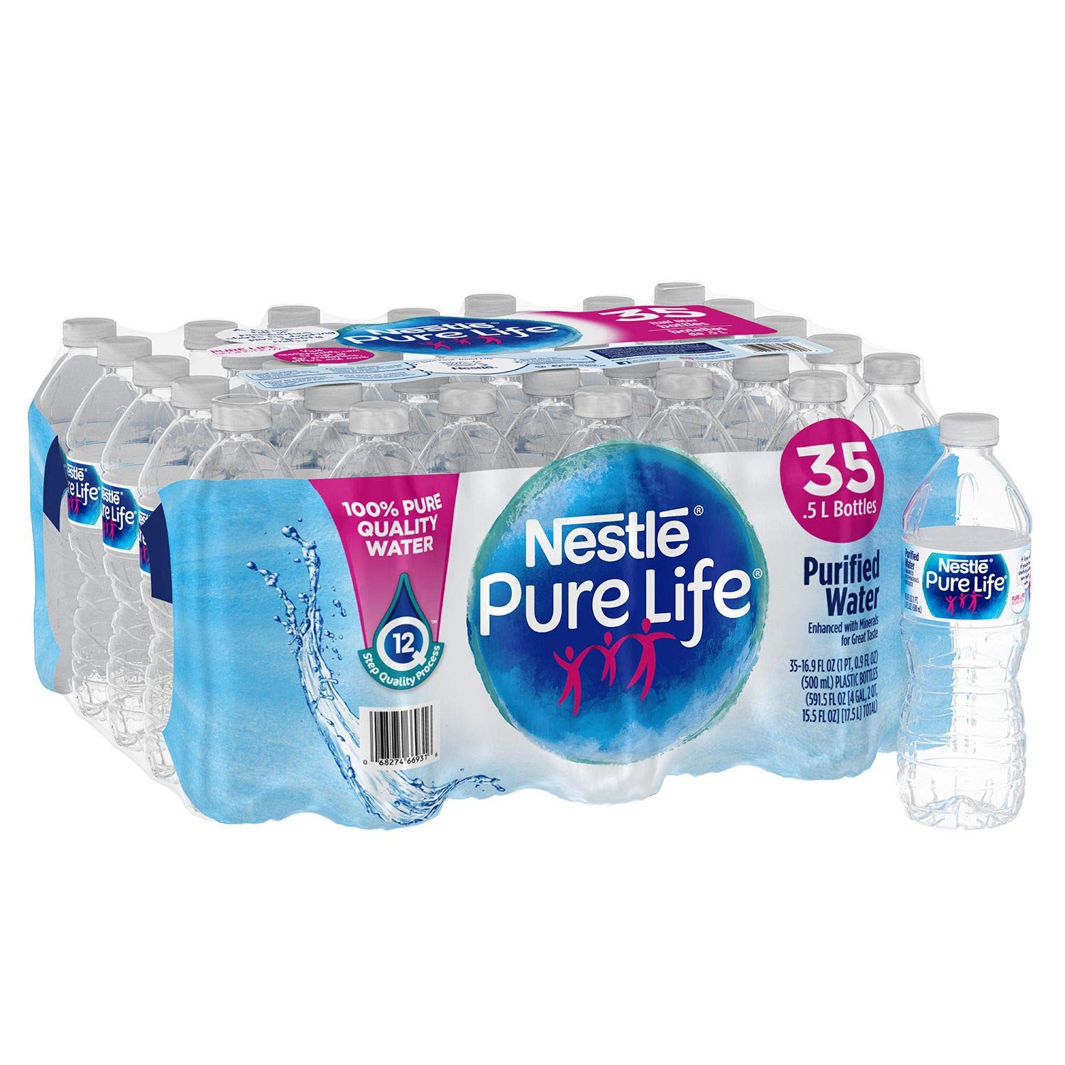 Pure Life Purified Water, 16.9 Oz Bottle, 35 Bottles/Carton, 54 Ct/Pallet...