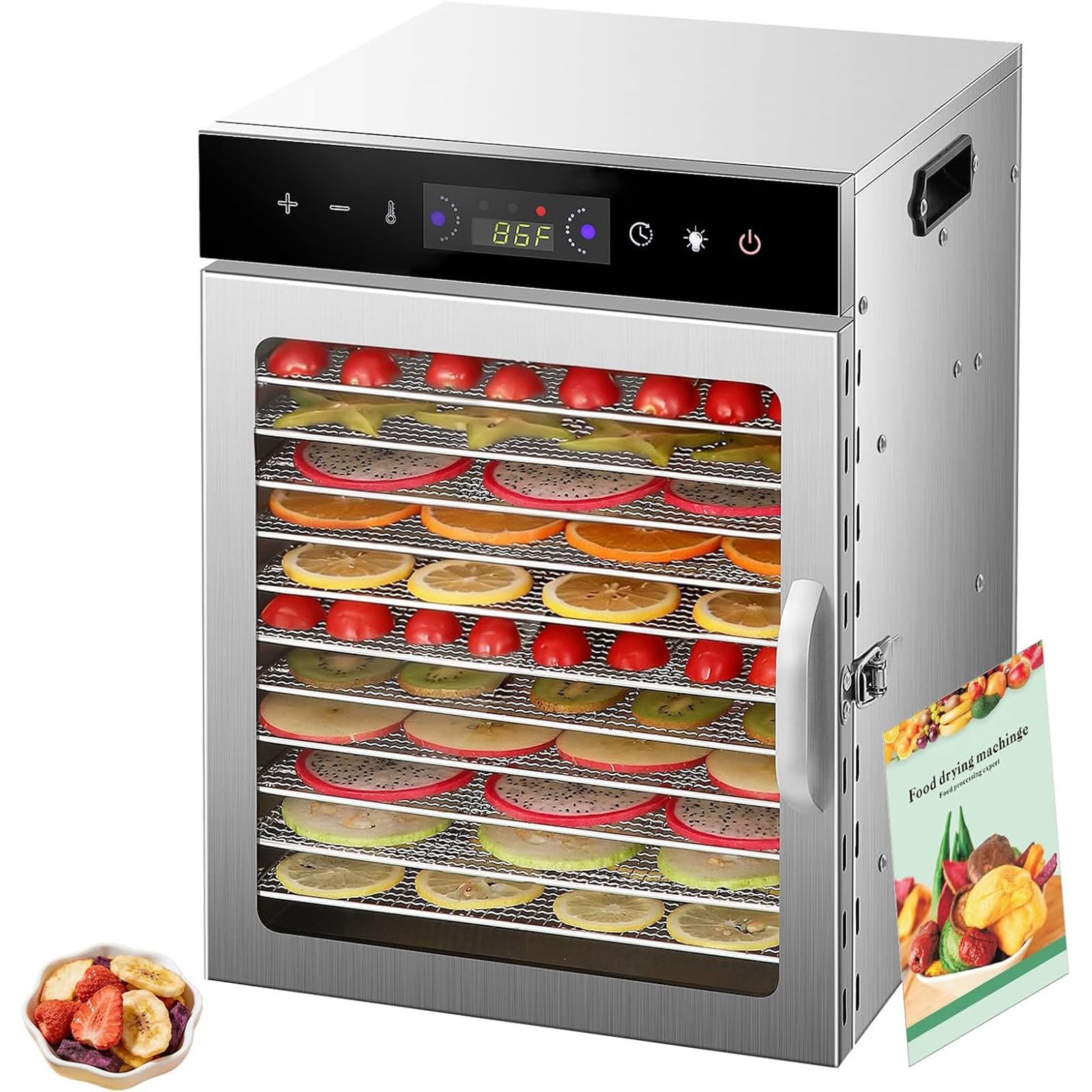 Essiccatore per Alimenti, Liofilizzatore, 800 W, Timer 24 Ore