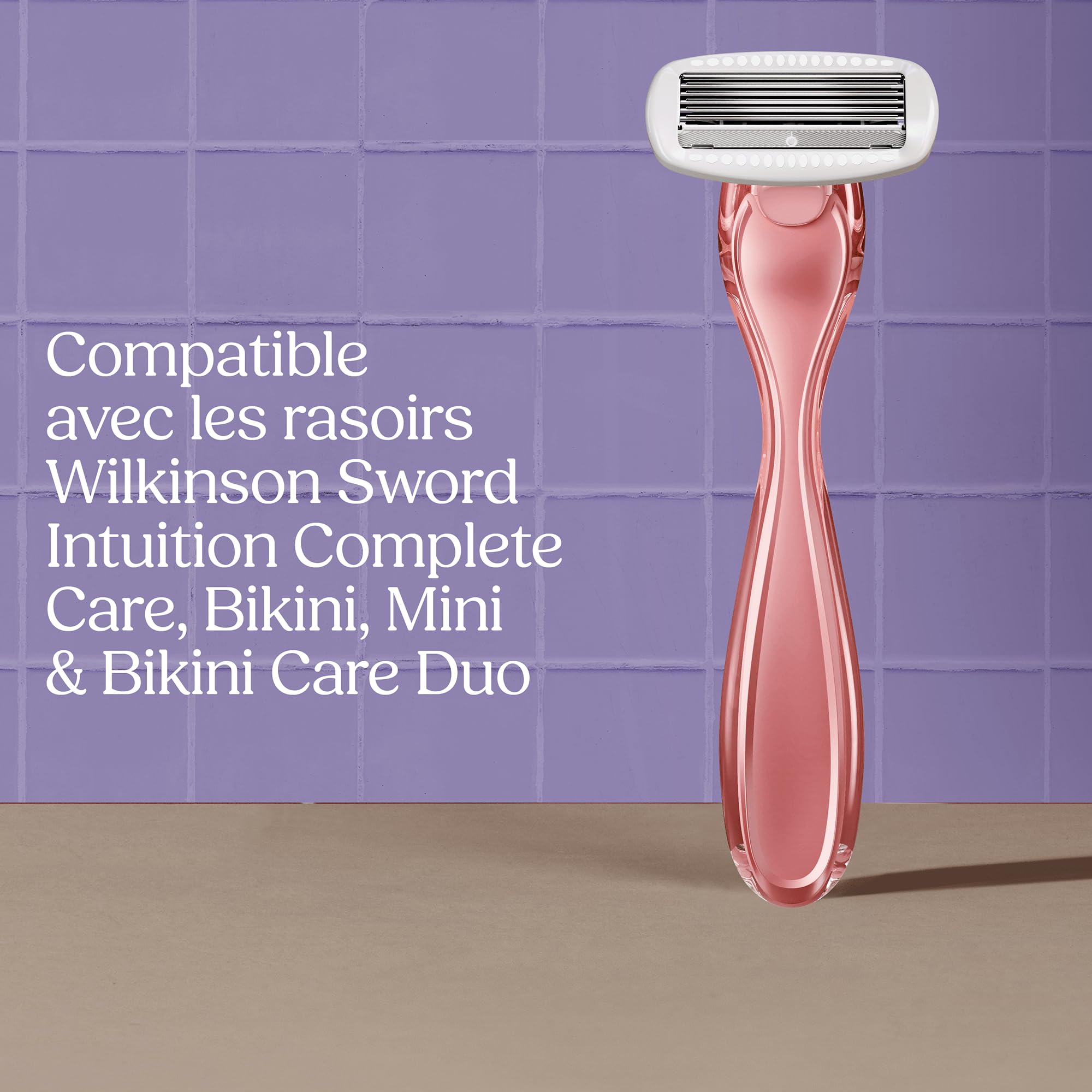 Wilkinson Sword Intuition Complete Care, rasoir pour femme, 6 recharges, XL | Rasoirs peau sensible pour femme avec 5 lames Ultra Glide, sérum Hydra-Boost, acide hyaluronique, formule végane, 6 recharges