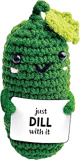 Pavilion Gift Company - Pickle - Crochet Mini Figure Vegetable Tangy Encouragement Inspiration Home Work Desk Decor