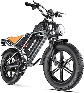 DEEPOWER Electric Bike for Adults,1500W/3500W Peak Motor,30MPH Electric Bicycle,48V 20AH/35AH/60AH Battery,35-180 Miles,20" Fat Tire Ebike, Shaman0 7-Speed Electric Dirt Bike