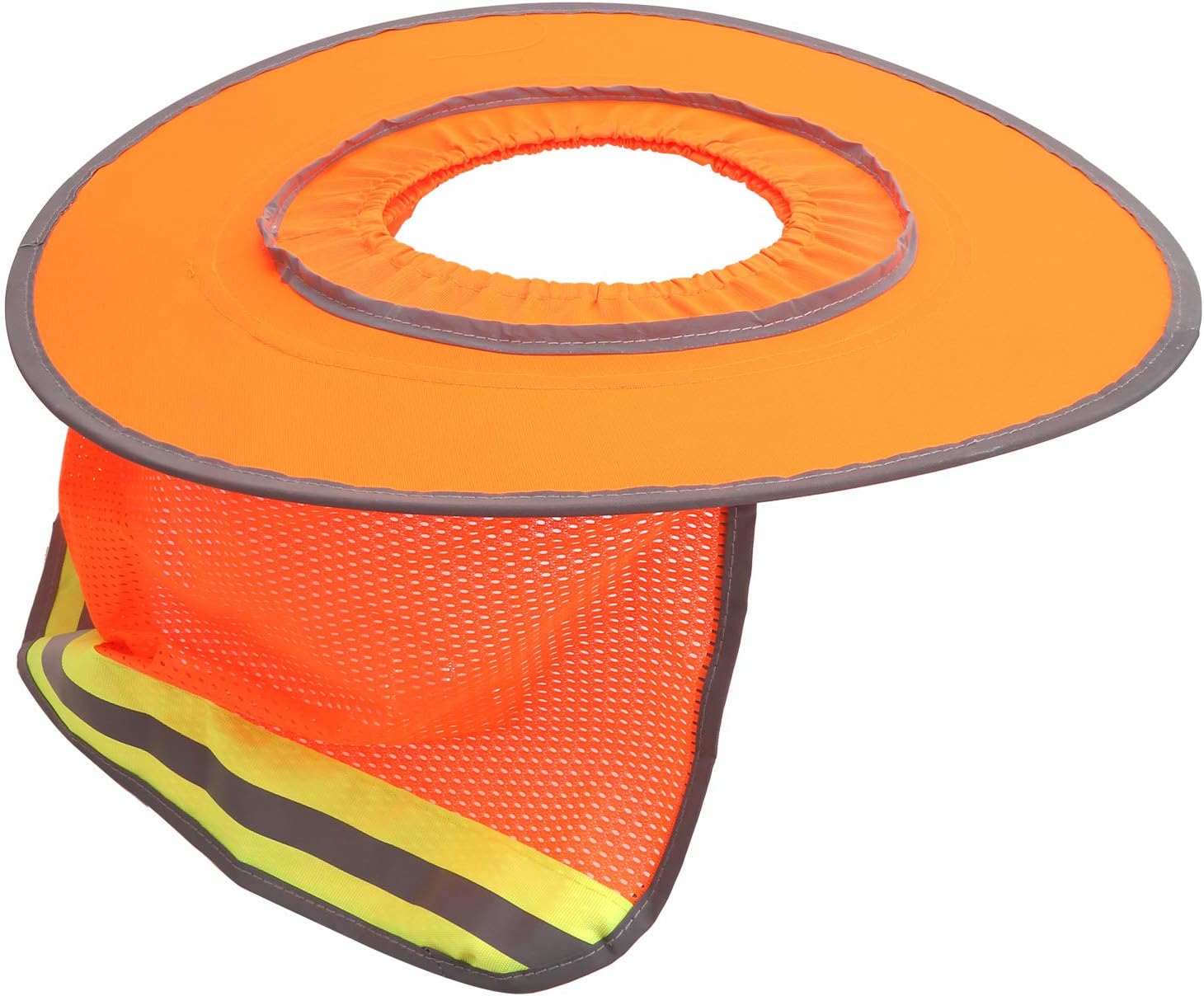 Hard Hat Sun Shade, Breathable Full Brim Mesh Neck Sun Shield, Reflective Stripe Summer Sun Shade Protecting for Construction Workers