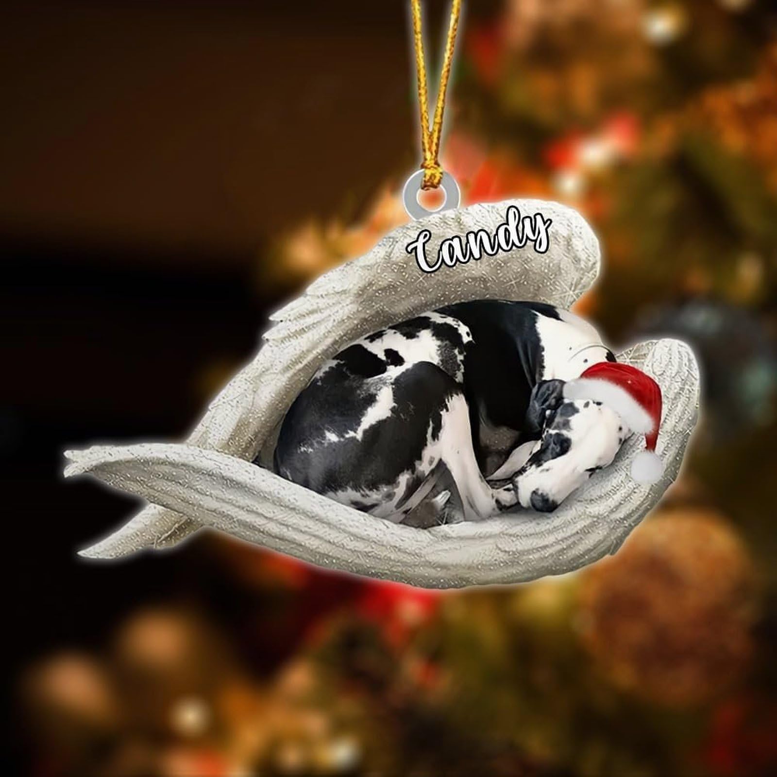 Luckluccy Great Dane Custom Angel Christmas Acrylic Ornament 2025,Gifts For Dog Lovers,Dog Tree Decor