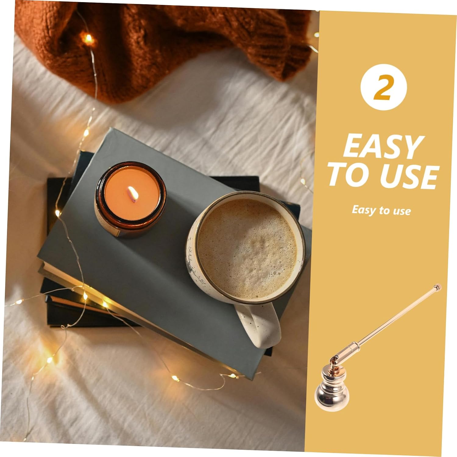 Mobestech 3pcs Candle Snuffer Handle Elegant Extinguisher for Safely Putting Out Candle Flames Decorative Accessory for Home for and Special Occasions