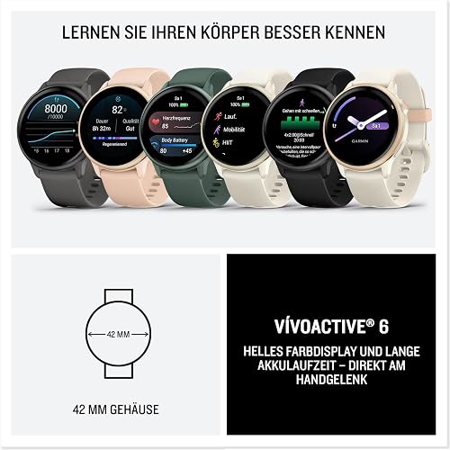Garmin vívoactive 6, Montre connectée GPS sport & santé, Blanc/Pêche, 42mm - 7