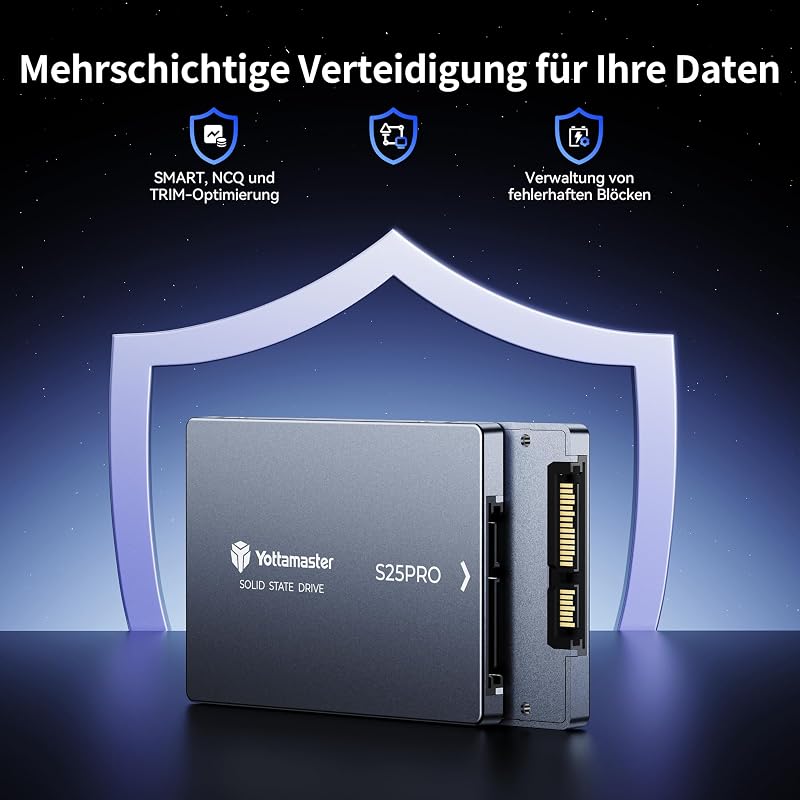 Yottamaster S25PRO 512GB SATA SSD 2.5" Aluminium Belső Merevlemez Laptophoz és PC-hez