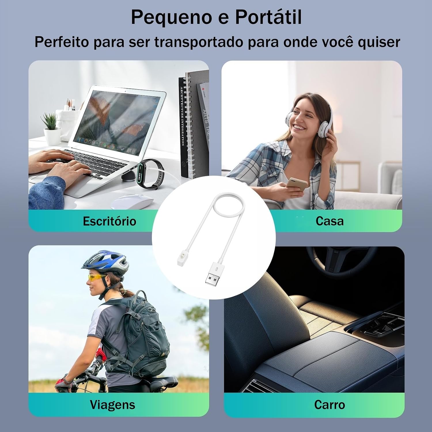 HAOZHI Cabo Carregador Compatível para Xiaomi Mi Band 10 9 8,Smart Band 9 8 Active,9 8 Pro e Redmi Watch 5,5 4 3 Active,5 3 Lite,Redmi Band 2 USB Tipo C Carregamento (USB-A)